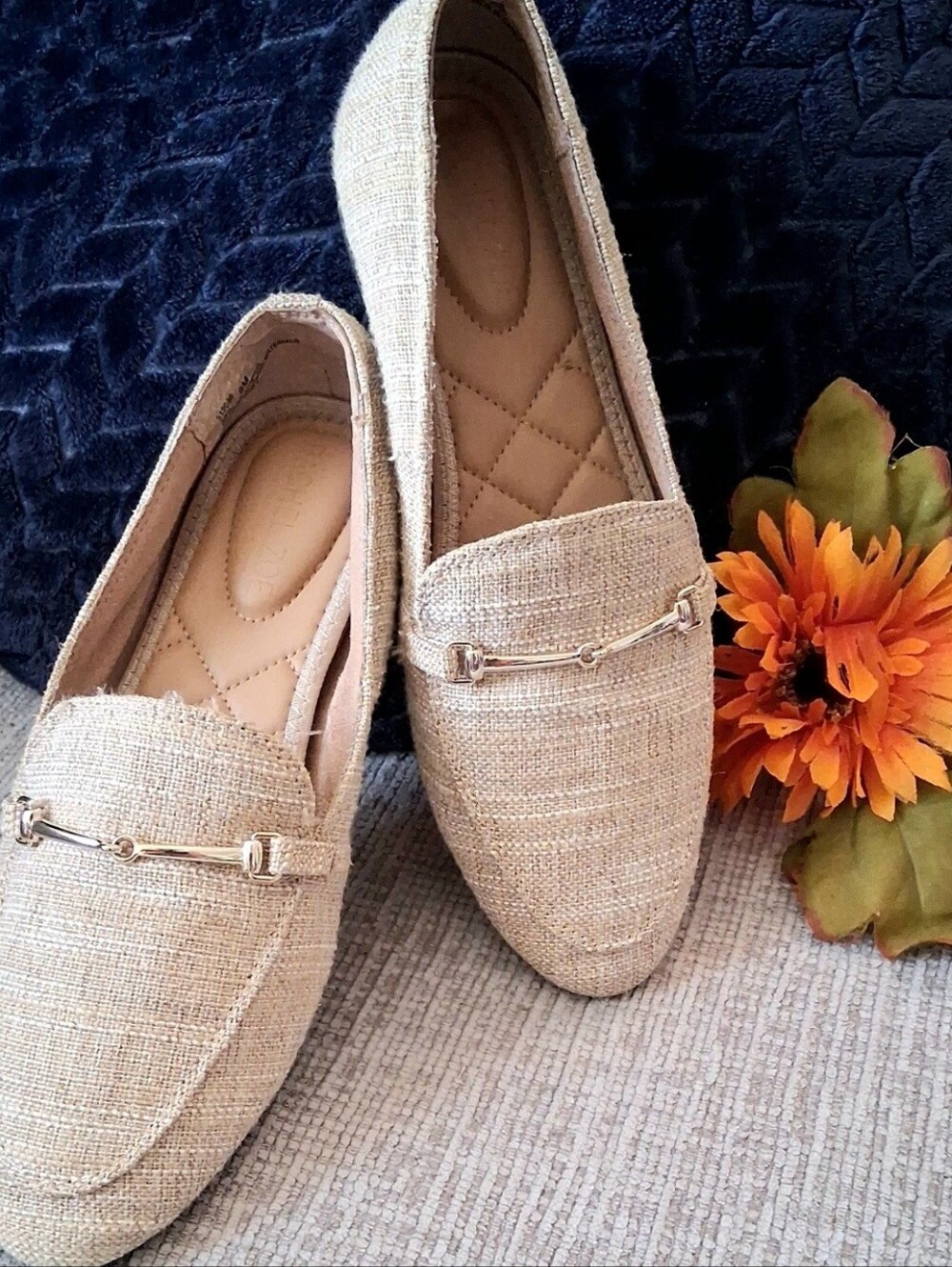 RACHEL ZOE  Women's Tweed Bit Loafers in Beige - Comfortable Slip-On Flats